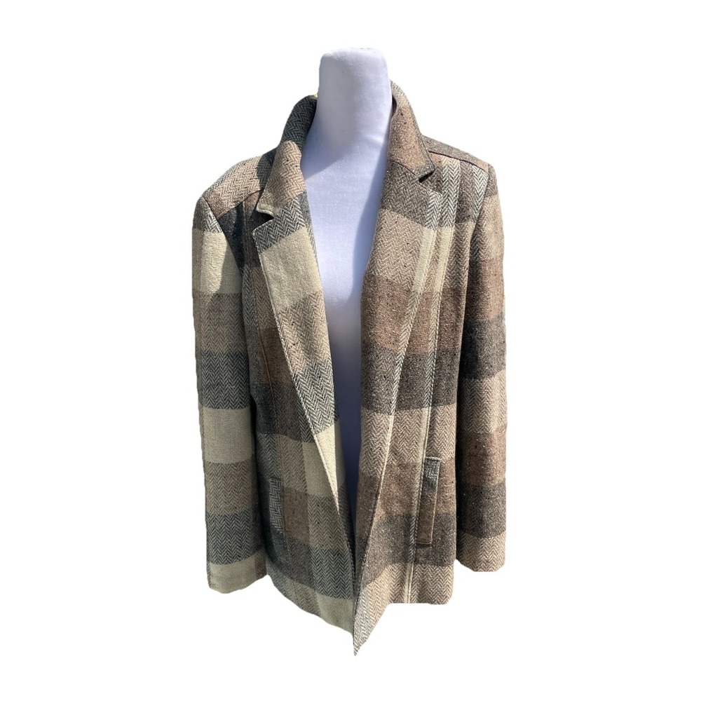 VTG. Wool‎ Blend Jacket shirt 16 Brown/Gray Canada Made Cabincore Cottagecore